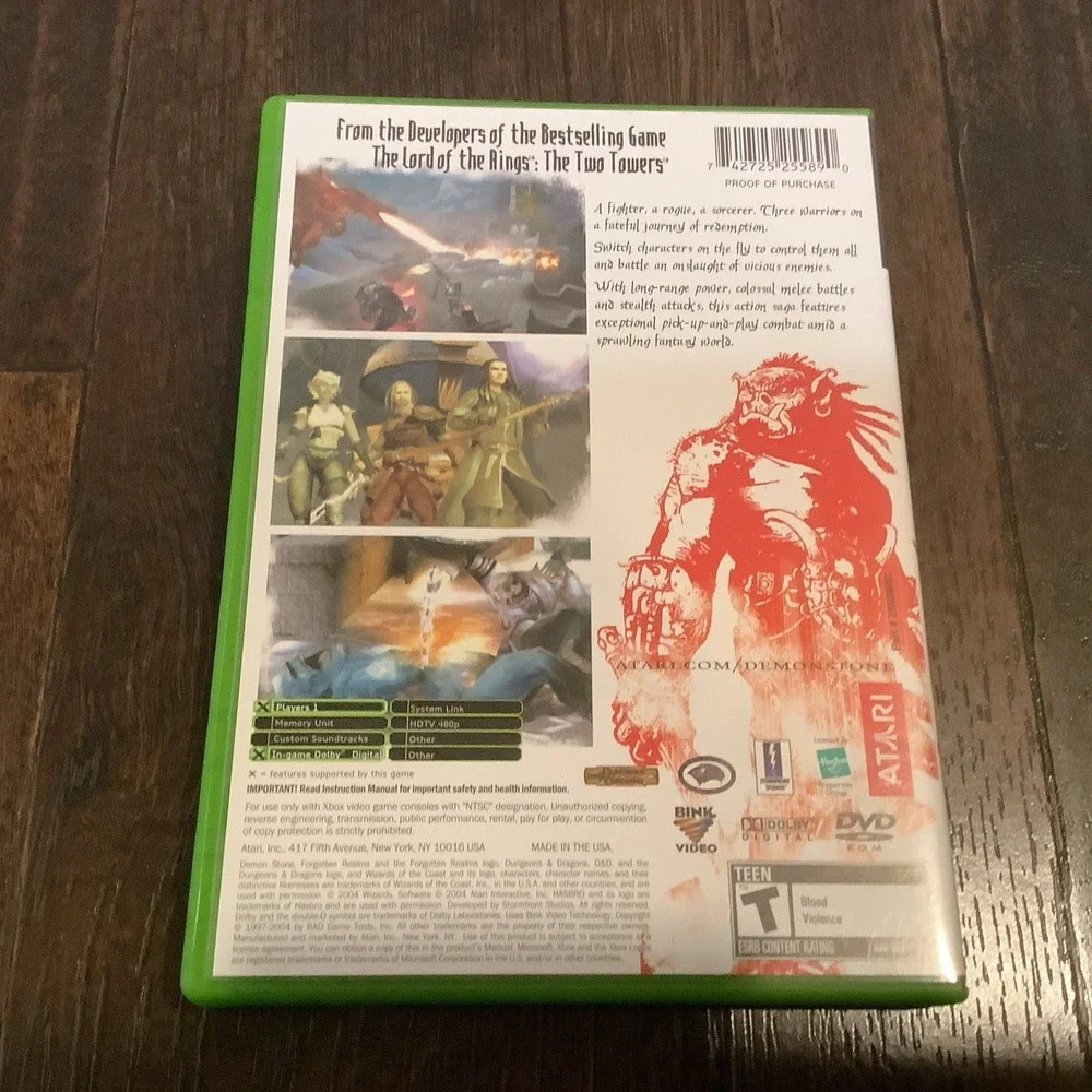 Forgotten Realms: Demon Stone (Microsoft Xbox, 2004) CIB Complete Excellent